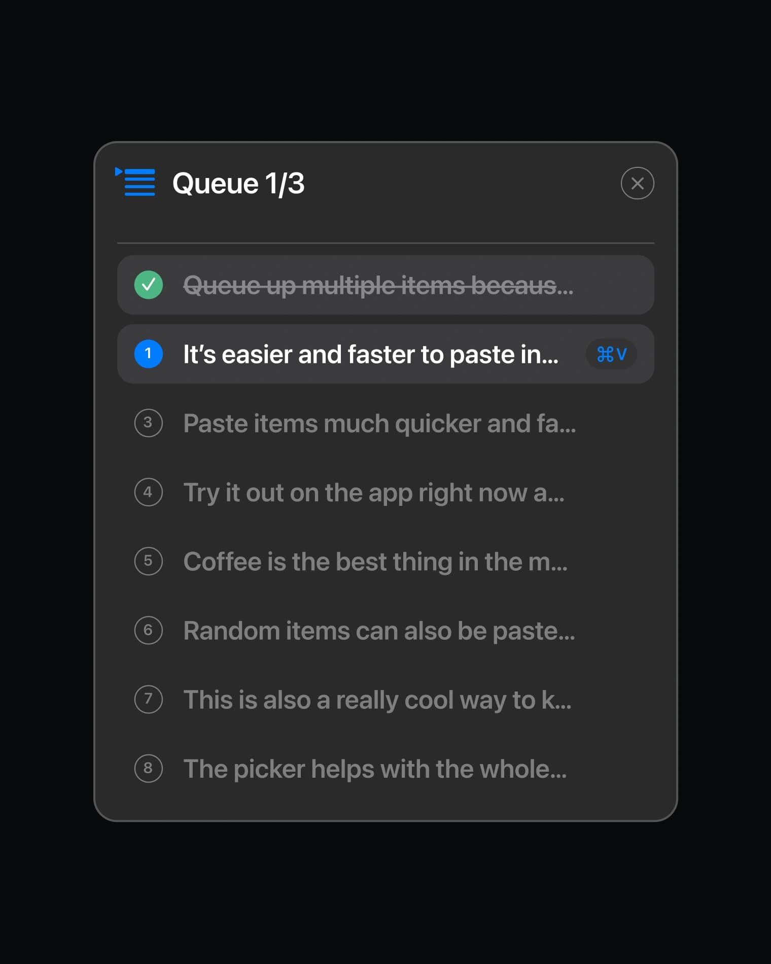 Queue Up Paste